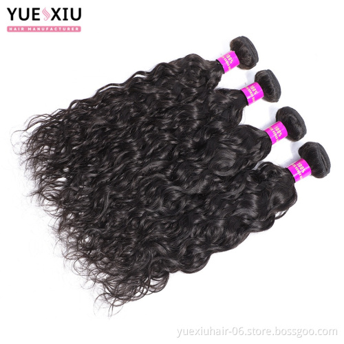 Hair bundles water wave 10A 12A hair weft vendor lace frontal deep wave wig body straight hair closure